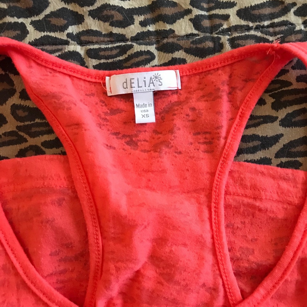 Orange Palm Tree Beach Graphic Racerback Tank Top - Picture 5 of 7